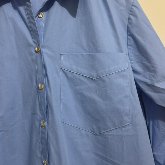 NWOT MAEVE hydrangea blue shirt dress 🦋 - Picture 4 of 9